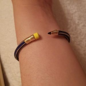 💎Betsey Johnson No. 2 Blue Pencil Bracelet hinge back to school bracelet